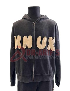 OEM 2025 Ensemble de pantalons de survêtement et sweat à capuche en chenille lourd graphique personnalisé 2 pièces délavés à l'acide et cousus pour l'hiver - Product Image 2