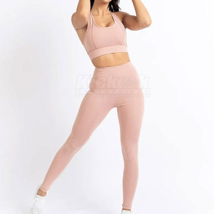 Ensemble de yoga confortable pour femme, motif uni, 2 pièces, taille haute, tissu respirant à séchage rapide pour la pratique quotidienne du yoga - Product Image 2