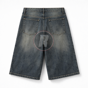 Pantalones Cortos Vaqueros de Hombre de Moda, 100% Algodón Lavado, Estilo Hip Hop, Ajuste Holgado, Casual, Streetwear, Color Liso, Transpirables, Ecológicos - Product Image 2