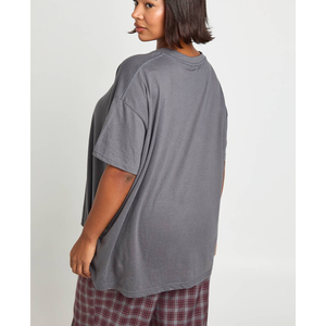 Camiseta de Moda Urbana con Cuello Redondo, Holgada, de Verano, de Poliéster y Elastano, con Logotipo Bordado, Tallas Grandes para Mujer - Product Image 5