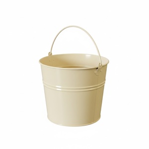 Maceta de Metal Blanca con Asa para Plantas de Interior, Decoración del Hogar, Estilo Rústico, Acabado con Recubrimiento en Polvo - Product Image 3