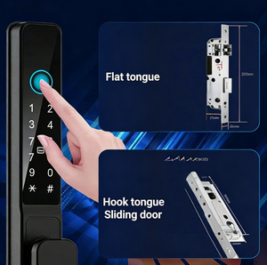 Tuya/TT Lock 防水スマートアルミドアロック 指紋認証 パスワード ガラスドア クラウドアプリロック - Product Image 4