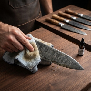 Juego de Cuchillos de Chef de Acero de Damasco, 5 Piezas, Mango de Madera de Fresno Natural, Juego de Cuchillos de Cocina Profesionales, Directo de Fábrica - Product Image 6