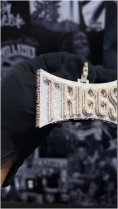 Colgante de Moissanita Personalizado de Plata de Ley 925/10K/14K con Baño de Oro Blanco, Estilo Hip Hop Iced Out, con Certificado de Autenticidad (Pasa el Test de Diamante) para Hombre - Product Image 2