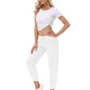 Pantalon cargo en coton pour femme, coupe décontractée et ample, durable, style décontracté, fabrication sur mesure avec logo, fourniture - Product Image 5