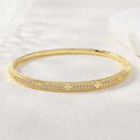 Bracelet de luxe en acier inoxydable motif trèfle, pavé de cristaux, style moderne, pour soirée