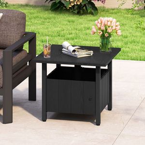 Tavolino da Esterno per Patio con Foro per Ombrellone da 4,8 cm, Supporto in Metallo per Arredamento da Giardino - Product Image 2
