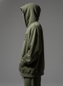 Sudadera con Capucha Personalizada para Hombre, 400GSM, Lavado Ácido, Logotipo Bordado con Pedrería, Estilo Vintage, 100% Algodón, Fabricante - Product Image 3