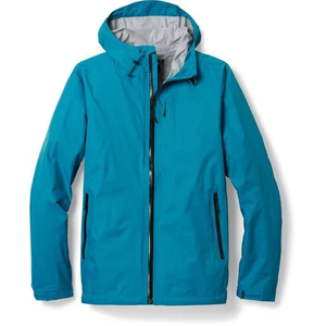 Men's Hooded Waterproof Jacket Solid Color Polyester Zipper Closure Casual Winter Style Regular Fit - Product Image 1