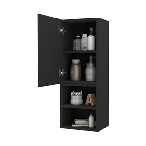 Armadietto da bagno a 2 ripiani in Wengue Nero - Product Image 4