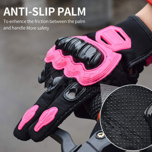 Gants de moto en cuir haut de gamme pour l'hiver, respirants, confortables, avec support de sécurité, poignées ajustables, fermeture de poignet réglable - Product Image 5