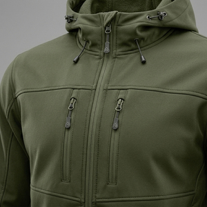เสื้อแจ็คเก็ตตกปลาแบบมีฮู้ดสำหรับผู้ชาย ดีไซน์พิเศษ UPF 50 ผ้า softshell กันลม กันน้ำ ระบายอากาศได้ดี เหมาะสำหรับกิจกรรมกลางแจ้ง - Product Image 5