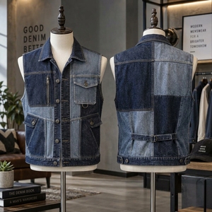 <b>Men</b> <b>Denim</b> <b>Vest</b> Made With Durable Cotton <b>Denim</b> Fabric Sleeveless Design Button Front Closure Comfortable Fit And Reinforced - Product Image 6