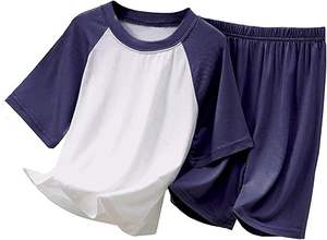 Pijamas de Verano para Niños, Conjuntos de Manga Corta a Rayas, Pijamas Modales - Product Image 5