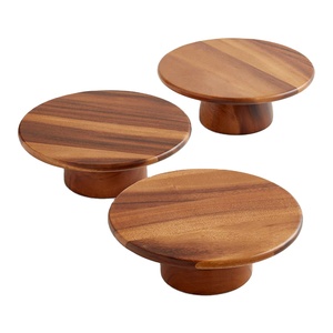 Plateau à gâteaux en bois rond moderne de haute qualité serveur assiette à Dessert personnalisée pour les fêtes de mariage - Product Image 1