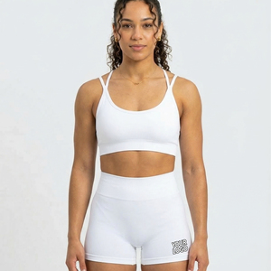 Conjunto Deportivo de 2 Piezas con Sujetador Deportivo Cruzado de Tela de Poliamida de Alta Elasticidad, Diseño Sólido, Transpirable y de Secado Rápido para Mujeres, para Fitness y Ejercicio - Product Image 2