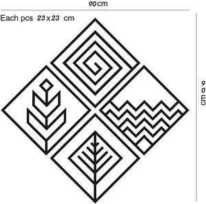 Juego moderno y elegante de 4 piezas de arte de madera pintadas Tapices versátiles para decoración del hogar para sala de estar y dormitorio - Product Image 5