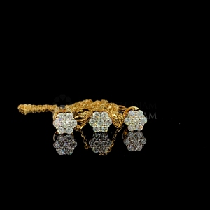 1.20Ct Round Lab Grown Diamond Designer <b>Pendant</b> and Earring Set in 10K 14K 18K <b>Solid</b> <b>Gold</b> Wedding Anniversary Gift - Product Image 1