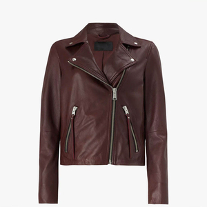 Veste d'hiver coupe-vent en cuir véritable pour femmes, style motard, de haute qualité, vente en gros - Product Image 1