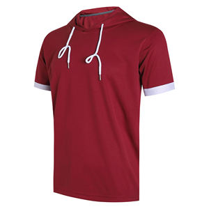 Sudadera con Capucha de Manga Corta para Hombre con Logotipo de Marca Personalizado, Venta al por Mayor, Precio Económico, con Capucha con Cordón, Sudadera Básica de Algodón Mezclado para Hombre - Product Image 1