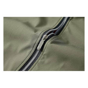 <b>Men's</b> Olive <b>Green</b> Embroidered Long Bomber <b>Jacket</b> Solid Color Covered Button Closure Casual <b>Waterproof</b> Windproof Patchwork - Product Image 6