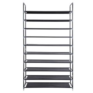 Modern 10-Tier Non-Woven Fabric <b>Shoe</b> Rack Simple Assembly with Handle Black-Adjustable Home Furniture for <b>Shoe</b> <b>Storage</b> - Product Image 6