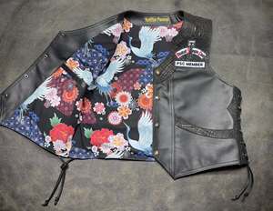 Veste en cuir de vache véritable avec panneaux embossés effet crocodile - Product Image 3