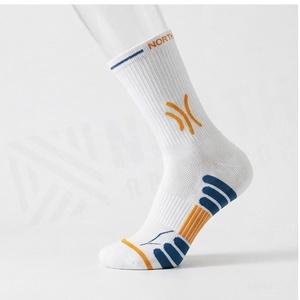 NORTH APPROACH Crew <b>Socks</b> White Blue Orange Breathable Running <b>Socks</b> for Adults Summer Season - Product Image 3