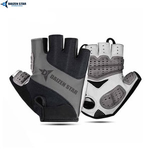 Daizen Star Half Finger Gloves Black Silver Wrist Length Sports Glove Durable Polyester Casual Style - Product Image 2