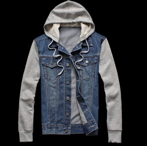 Chaqueta Casual con Capucha para Hombre, Versión Coreana 2024-2025, de Mezclilla, Corte Ajustado, Resistente al Viento, Moderna y Versátil para Primavera - Product Image 1