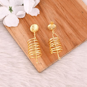 Pendientes de Latón de Diseño Personalizado, Pendientes de Latón Antiguos con Alambre Envolvente para Mujer, Pendientes de Aro de Latón de Alta Calidad, Pedido al por Mayor - Product Image 4