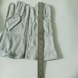 Guantes de Soldadura Industriales Resistentes al Calor, de Cuero Vacuno, con Forro Completo, Blancos, para Trabajo con Arco Eléctrico - Product Image 2