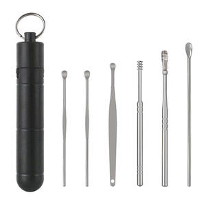 Kit de Limpieza de Oídos Reutilizable y Ecológico de Acero Inoxidable, Herramientas Portátiles para la Eliminación de Cera de Oídos, Cuidado de Higiene Diaria - Product Image 6