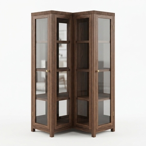Teak Wood <b>Storage</b> <b>Drawers</b> Natural Solid Wooden Glass Cabinet Luxury Display Cupboard Living Room Sideboard Home Furniture <b>Box</b> - Product Image 1