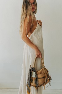 Women's 100% Cotton Gauze Maxi Dress | Sleeveless Spaghetti Strap Loose Fit Summer <b>Beach</b> Resort Wear Slits | Eco-Friendly Custom - Product Image 3