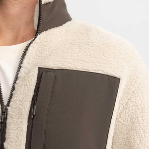Veste d'hiver en polaire à fermeture éclair et col montant pour hommes et femmes, style urbain élégant, en polyester et coton respirant, vente en gros - Product Image 6