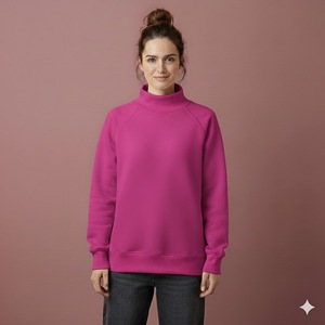 Sweat-shirts à col montant en molleton doux surdimensionnés pour femmes, personnalisables avec logo imprimé, vente en gros pour l'hiver - Product Image 1
