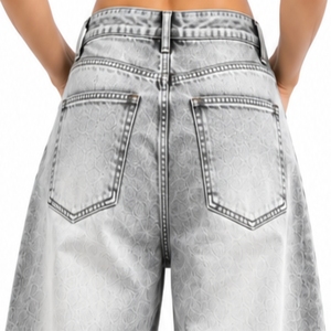 <b>Women</b> Denim <b>Baggy</b> <b>Jeans</b> Custom Color Straight Breathable 100% Cotton Stylish Comfortable Trendy Premium Modern Streetwear Loose - Product Image 5