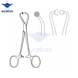 Pinza quirúrgica de acero inoxidable premium con articulación esférica y dentada, 11 cm / 4-1/2 pulgadas, para fijación segura de papel de draping - Product Image 6