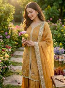 Conjunto de Salwar Kameez de Diseño Premium para Fiestas, con Top y Dupatta, Bordado con Moti, Estilo Tradicional Indio para Bodas - Product Image 5
