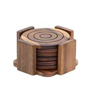 Eco-Friendly Wooden <b>Drink</b> Coasters with Smooth Natural Finish, Multipurpose Cup and Mug Coaster Set for Coffee Tables, Dining - Product Image 3