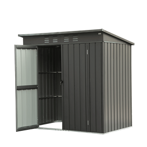 Casetta da Giardino con Tetto Inclinato in Acciaio Zincato, Ripostiglio Esterno in Metallo per Attrezzi con Chiusure di Sicurezza - Product Image 1