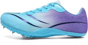 Chaussures de course légères unisexes à pointes, avec empeigne en mesh, semelle extérieure en caoutchouc, semelle intermédiaire en EVA, respirantes, pour l'été, dégradé bleu-violet - Product Image 4