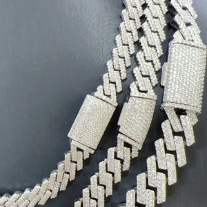 Custom 925 Sterling Silver Miami Cuban Link Necklace with <b>Rope</b> <b>Chain</b> VVS Moissanite Rapper's Fine <b>Chains</b> Necklaces Gift for Men - Product Image 1