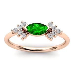 แหวนใส่นิ้ว925โกเมนสีเขียวเงินสเตอลิงวินเทจของขวัญสำหรับวันวาเลนไทน์ - Product Image 2