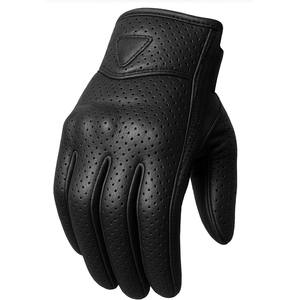 Gants de moto en cuir véritable, respirants, écologiques, compatibles avec les écrans tactiles, antidérapants, doublure en polaire douce, sportifs, quatre saisons - Product Image 1