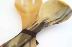 ช้อนทำจากเขาควายธรรมชาติ ชุดช้อนส้อมทำจากเขาวัว ช้อนทำจากเขาอาเกตทำมือ - Product Image 2