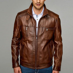 Winter <b>Jacket</b> With Smooth Stitch Finish For Casual Outdoor <b>Men</b> <b>Leather</b> <b>Jacket</b> Fashion - Product Image 5