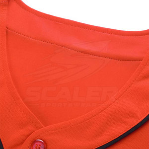 Maillot de baseball personnalisé pour équipes sportives, imprimé par transfert thermique, respirant, col en V, uniforme d'entraînement à manches courtes pour hommes, pour clubs - Product Image 3