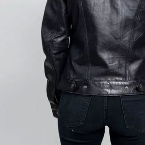 Abrigo de Piel de Oveja Genuina a la Moda 2026, Chaqueta de Cuero Corta para Mujer, Chaqueta Bomber para Mujer a Precio de Mayoreo - Product Image 6